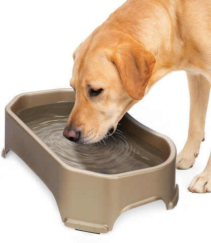 Neater Pet Brands Extra Large Water Bowl for Dogs, Outdoor Dog Water Bowl (1.25 Gallon XL Capacity), Big Trough Style Food Dish for Indoors or Outside, No Spill Large Dog Bowls, Gunmetal Grey19