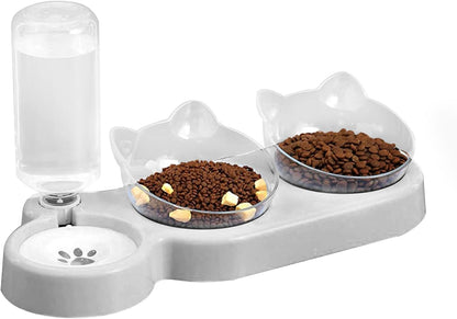 Marchul Double Elevated Dog Cat Bowl, Pets Water and Food Bowl Set, 15° Raised Tilted Dishes Indoor for Kitten, Puppies, Small or Medium Size Dogs Cats7