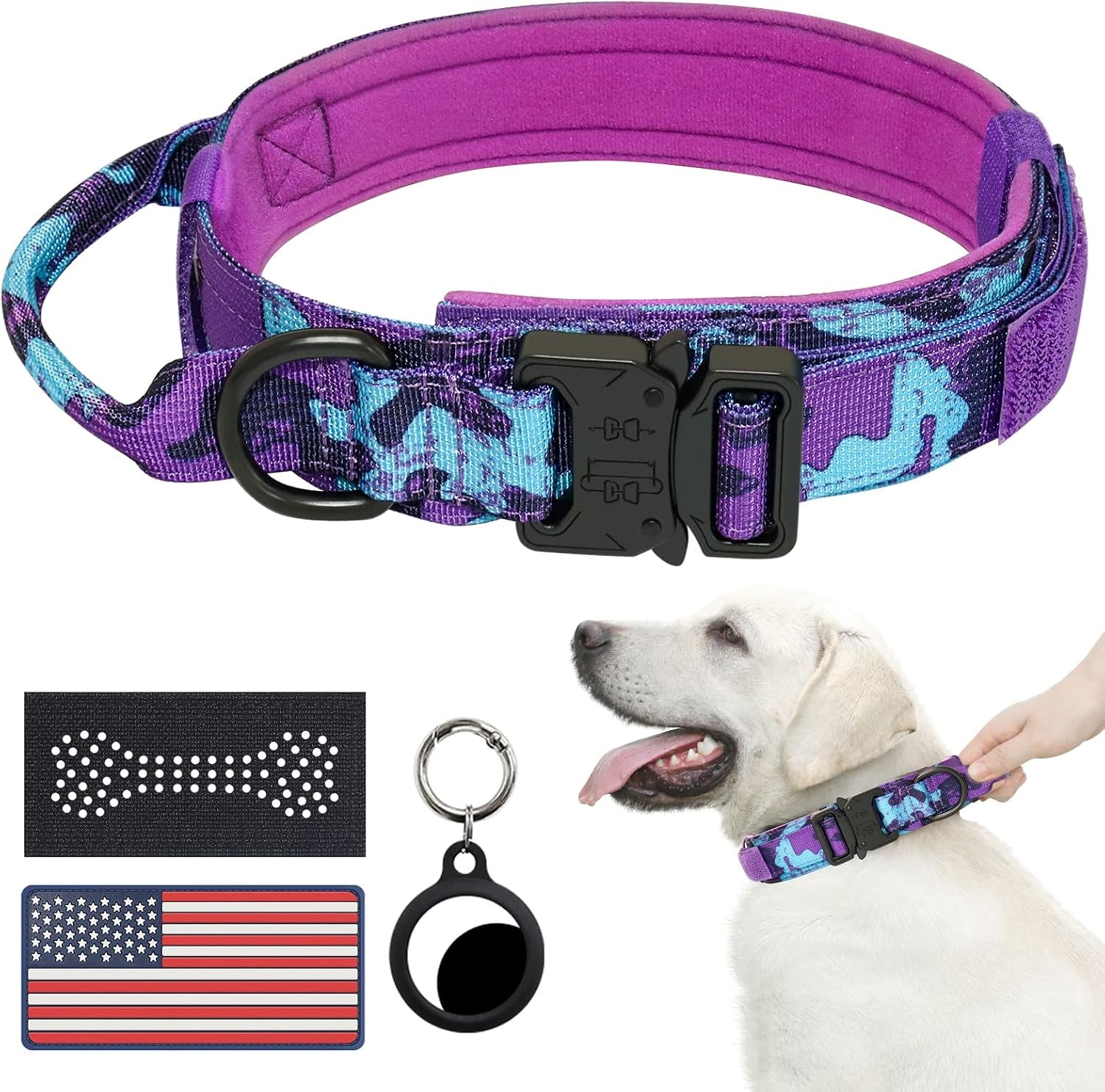 hotsky-tactical-dog-collar-and-leash-set-heavy-duty-military-airtag-dog-collar-with-handle-and-metal-buckle-for-training-and-walking-with-airtag-holder-and-two-patches-pink-camo-m