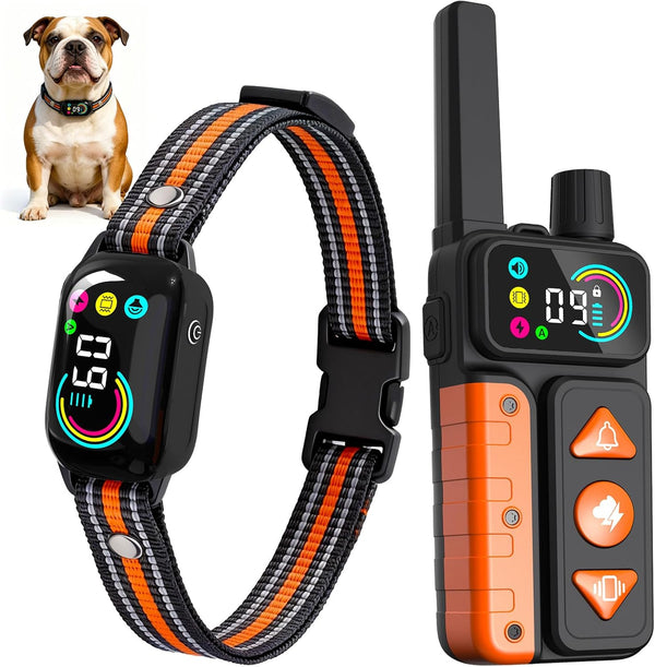2-In-1 Dog Bark Collar & Shock Collar, IPX7 Waterproof E Collars with AI Anti-Bark/Beep/Vibration/Shock/No Shock for Small Medium Large Dog(5-120Lbs), Dog Training Collar with 3300FT Remote1