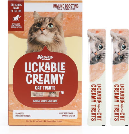 Havira Healthy Lickable Creamy Cat Treats Urinary Help – Chicken & Salmon Flavor Squeeze Treats with Cranberry & Dl-Methionine, Functional Snacks with Real Shredded Chicken, Grain Free7