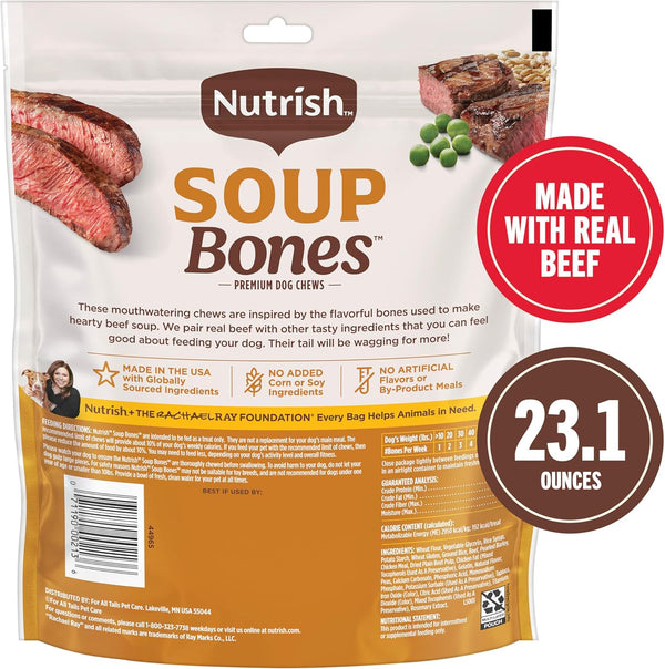 Nutrish Soup Bones Beef Dog Chews, 23.1 Oz. Bag (11 Treats) (Rachael Ray) | Rawhide-Free, Contains No Artificial Flavors or By-Product Meals, Soft Texture, Easy on Gums, Resealable Bag3