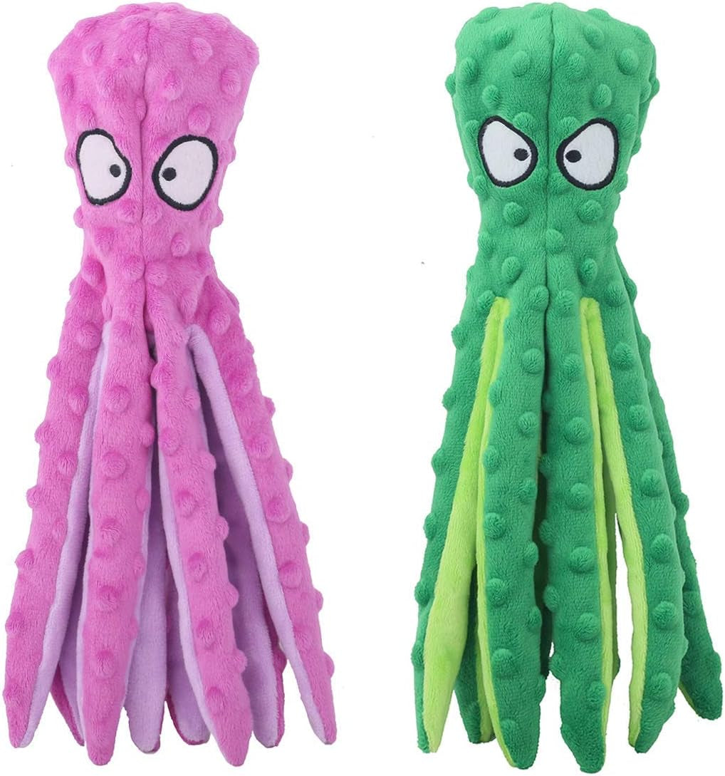 cpyosn-2-pack-octopus-dog-toys-no-stuffing-squeaky-crinkle-plush-chew-toys-mess-free-design-interactive-squeaker-crinkle-sounds-machine-washable-12-6-inch-for-all-breeds
