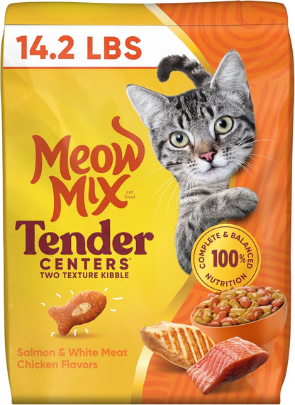 Meow Mix Tender Centers, Salmon & White Meat Chicken Flavors, Dry Cat Food, 20 Lb. Bag | Dry Cat Food with Two Texture Kibble, Meaty Center Surrounded by a Crunchy Outer Layer, Complete and Balanced Nutrition13