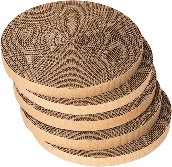 Round Cat Scratcher Refill - 10 Inch Diameter, 7/8 Inch Thickness - Cardboard Cat Scratcher Scratching Board Replacement Pads (2Pcs) for Indoor Cats7