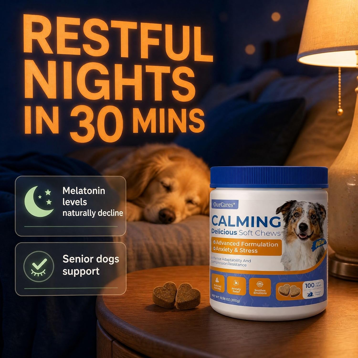 calming-chews-for-dogs-melatonin-anxiety-trial-pack-15-ct-chicken-non-drowsy-soft-chews-with-melatonin-chamomile-l-theanine-15-day-trial-size-for-anxiety-storms-travel-sleep-support