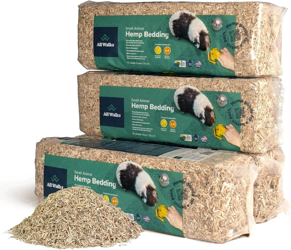 | Hemp Bedding for Small Animals 18.5L (3.7 LBS) | Low Dust, Odor Control, Highly Absorbent, Natural Cage Bedding for Rabbits, Hamsters, Guinea Pigs, Birds, and More8