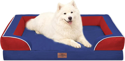 Comfort Expression Orthopedic Dog Bed for Extra Large Dogs with Bolster | Waterproof Dog Couch Bed with Washable Cover & Non-Slip Bottom, Supportive Egg Crate Foam XL Pet Bed, 42X30 Inch112