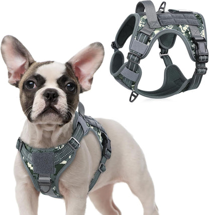 Rabbitgoo Tactical Dog Harness for Large, No Pull Military Service Vest | Molle & Handle, Heavy Duty, Adjustable, Reflective Straps, Easy Control for Training Walking, Black, Large11