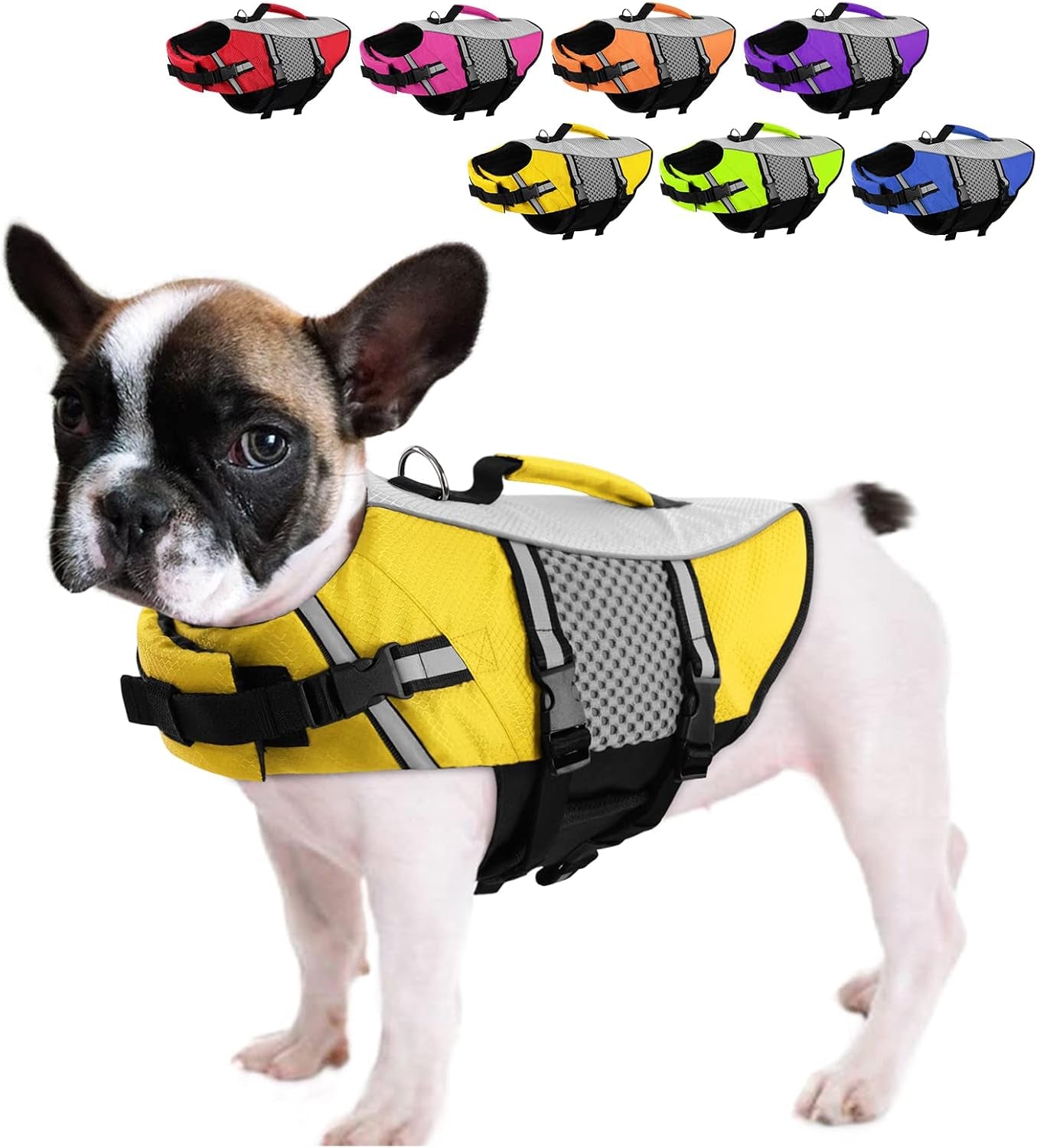 queenmore-dog-life-jacket-small-float-vests-for-swimming-boating-kayaking-mediumn-puppy-dogs-cats-neoprene-life-preserver-pet-water-lifesaver-lightweight-reflective-green-l