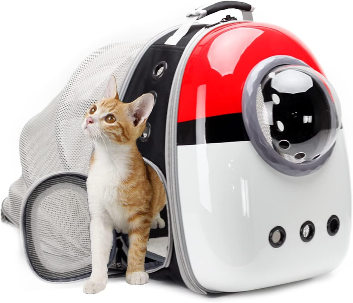 expandable-pink-cat-backpack-carrier-fit-up-to-12-lbs-space-capsule-clear-bubble-window-pet-carrier-backpack-for-kitten-bunny-rabbit-and-small-puppy
