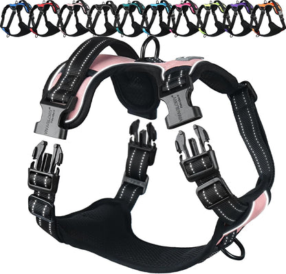 VIVAGLORY No Pull Dog Harness Vest Harness, L, Orange - Patterned | with Handle Front and Back Clip for Training & Pulling, No Pull & Escape Proof Padded Adjustable for Pet Puppy8
