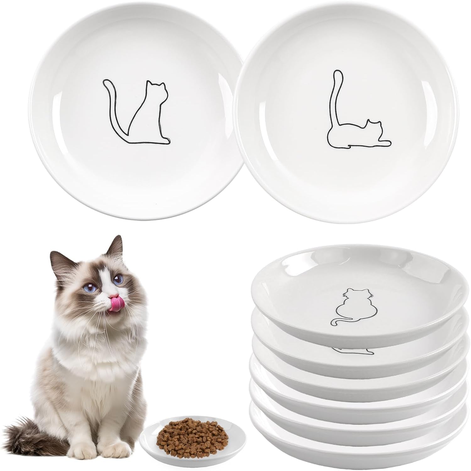 6-pack-cat-food-bowl-ceramic-cat-bowls-anti-whisker-fatigue-cats-bowl-set-5-5-inches-shallow-wide-kitten-plates-for-food-and-water-white-a