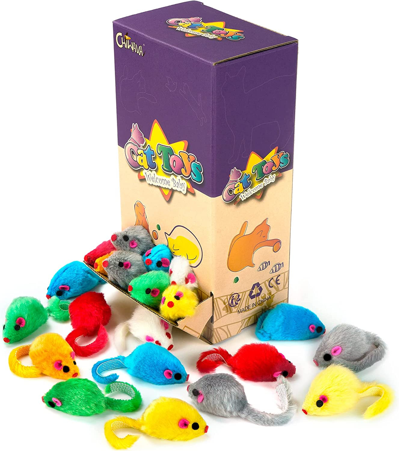 chiwava-36pcs-4-1-furry-cat-toy-mice-rattle-small-mouse-kitten-interactive-play-assorted-color
