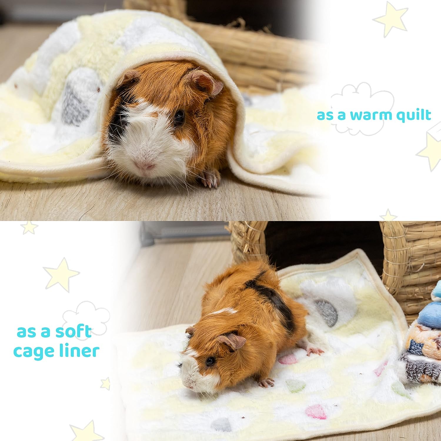 cusozwo-guinea-pig-bedding-mat-6-pack-soft-fleece-small-pet-blankets-washable-small-animal-cage-liners-sleep-mat-accessories-for-rat-rabbit-hamster-hedgehog-13-7x13-7in