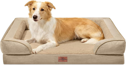 Comfort Expression Orthopedic Dog Bed for Extra Large Dogs with Bolster | Waterproof Dog Couch Bed with Washable Cover & Non-Slip Bottom, Supportive Egg Crate Foam XL Pet Bed, 42X30 Inch66