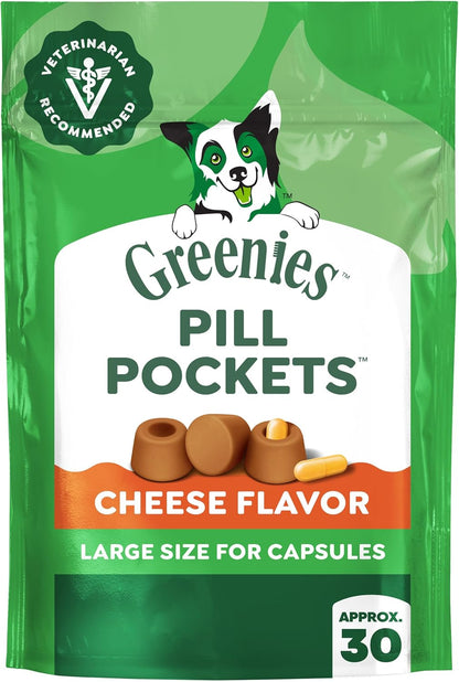 Greenies Pill Pockets Large Size Dog Treats, Peanut Butter, 15.8 Oz | Vet-Recommended, Capsule Size, Low Calorie, Odor Masking, Stress- and Mess-Free Medication Experience15