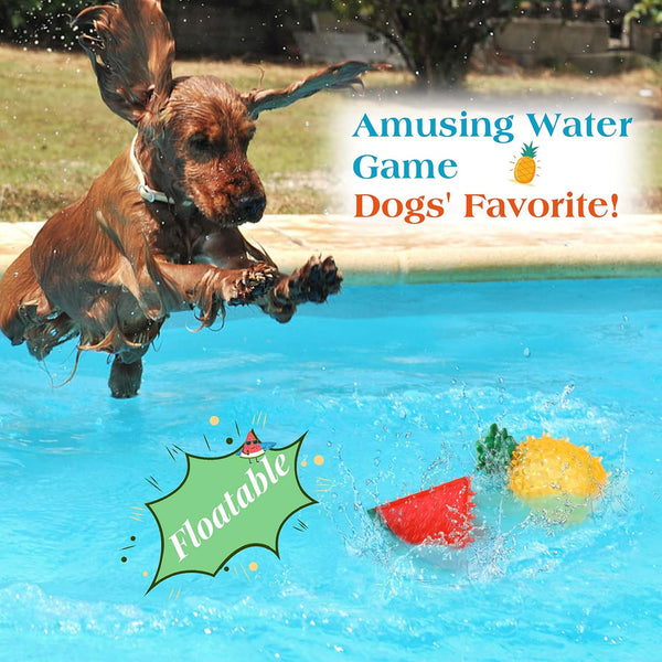 Pawaboo Pet Teether Cooling Chew Toys, Freezable Teething Toy for Puppies, Watermelon and Pineapple Shape Freeze Interactive Toys in Summer, Frozen Dog Treat Training Tools for Small and Medium Dogs2