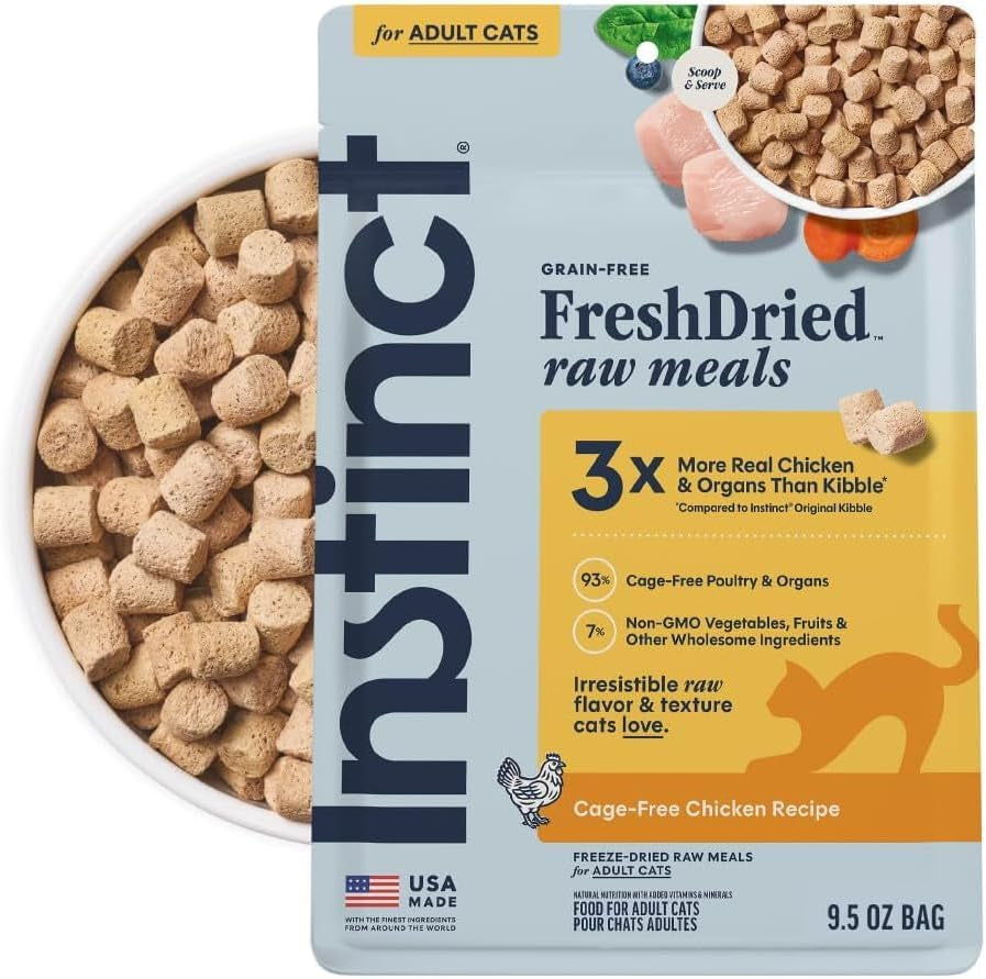 instinct-freeze-dried-raw-meals-natural-cat-food-chicken-9-5-oz-bag-freshdried-raw-93-meat-organs-7-non-gmo-vegetables-fruits-other-wholesome-ingredients-supports-overall-vitality