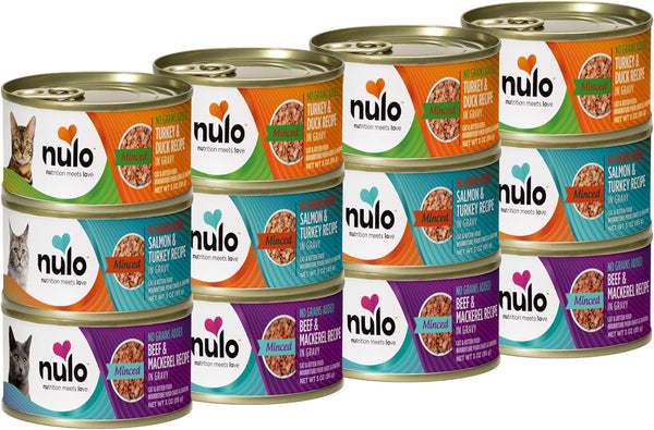 Nulo Variety Flavors Grain-Free Minced Wet Canned Cat Food, 3 Ounce (Pack of 12)2