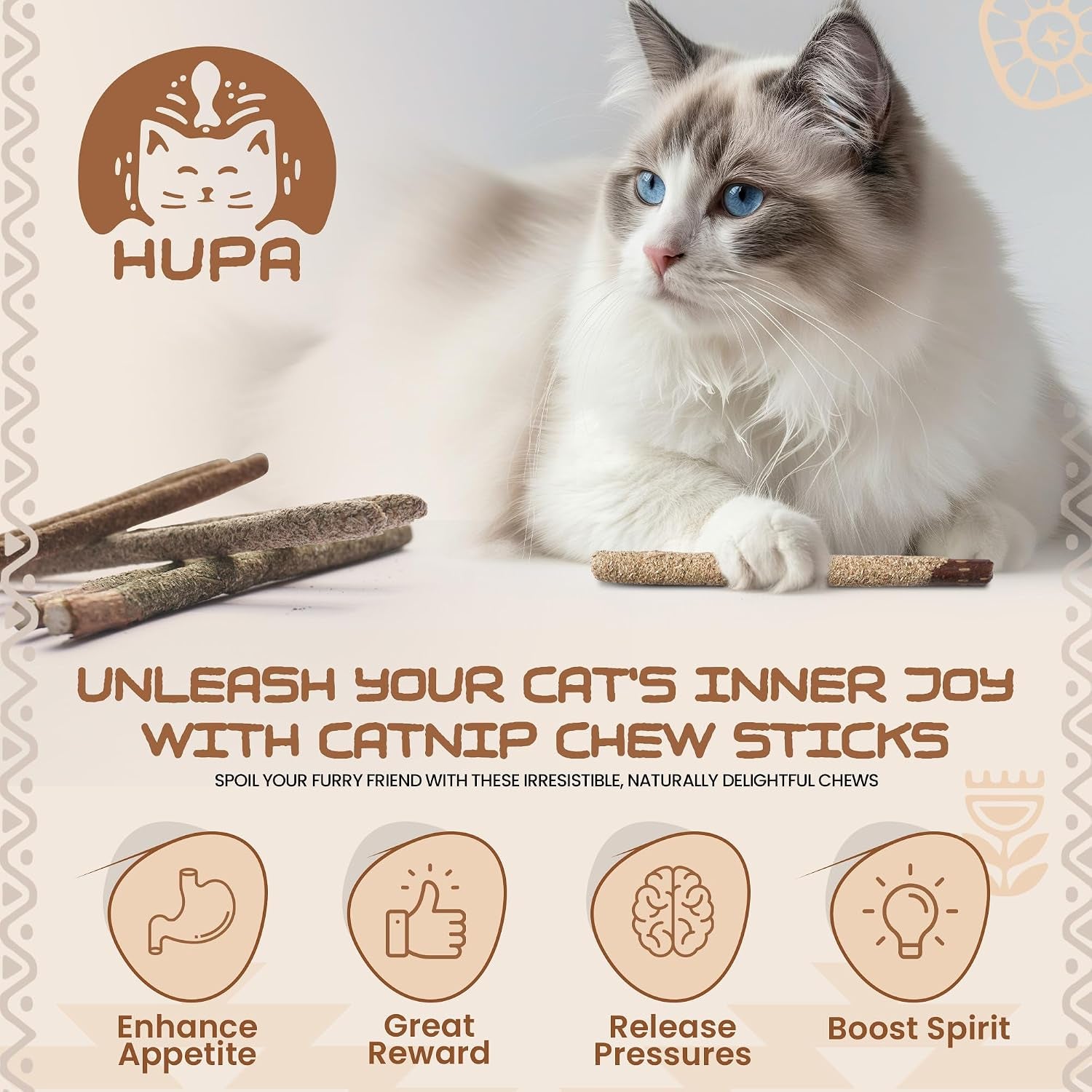 hupa-cat-chew-sticks-anxiety-relief-digestive-support-kitten-teething-chews-cat-dental-chews-natural-catnip-teething-for-indoor-cats-energetic-chew-for-all-ages-breeds-6-sticks