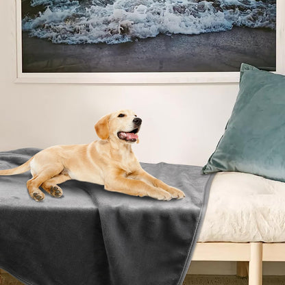 Onarway Dog Blanket Washable for Puppy: 4 Packs Dog Blankets 40”X28” | Fluffy Soft Small Throw for Cat Puppy Kitten Dogs - Fleece Pet Blankets for Bed Sofa Car and Indoor - Grey and Khaki7