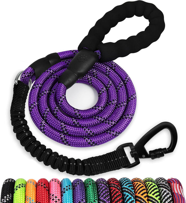 Long Dog Leash 15 FT: Heavy Duty Rope Leashes for Dogs Training with Swivel Lockable Hook Reflective Threads Bungee and Padded Handle - Dog Lead for Large Small Medium Dogs outside Walking Hiking26
