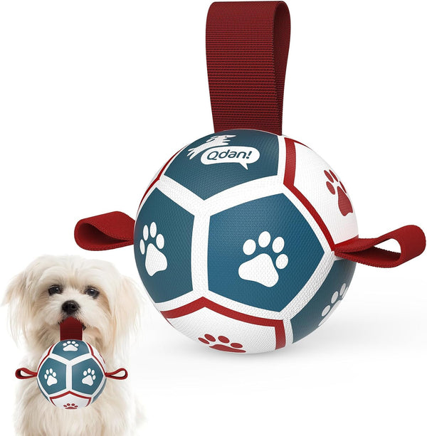 QDAN Dog Balls, 6 Inch Dog Soccer Ball with Straps, Herding Balls for Dogs | Outdoor Dog Toys Balls for 20-40 Lb Dogs, Puppy Ball to Keep Them Busy, Dog Pool Water Play Toy, Puppy Birthday Gifts12