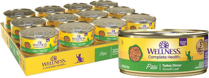 Wellness Complete Health Pate Adult Canned Wet Cat Food, Natural, Protein Rich, Grain Free, Chicken Entrée Recipe, 3 Oz, Pack of 24 Cans12