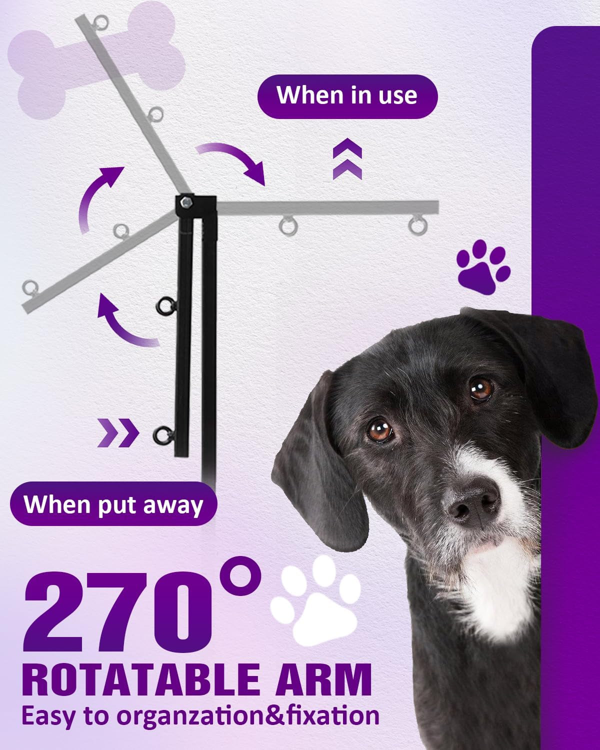 adjustable-dog-grooming-arm-with-clamp-dog-grooming-hammock-and-loop-noose-metal-dog-grooming-table-arm-adjustable-height-17-35-no-sit-haunch-holder-grooming-restraint-for-small-medium-dogs
