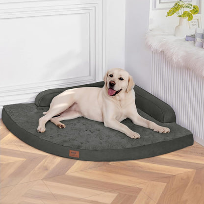MEKIY Orthopedic Waterproof Dog Bed with Sides for Extra Large Sizes Dogs | Egg Crate Foam, Waterproof Liner, Anti-Slip Bottom, Space-Saving, Perfect for Corners and Sofa Edges, 40 X 40 Inch12