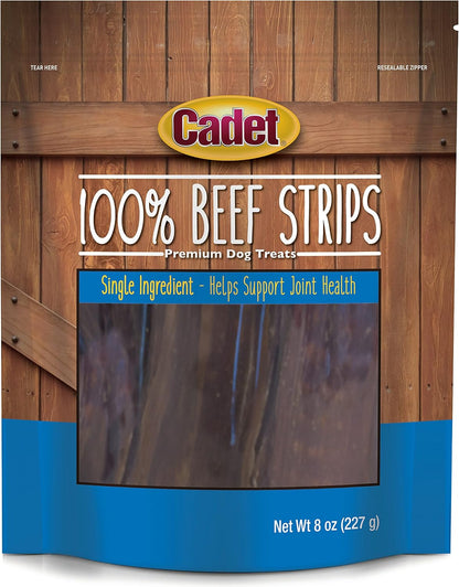 Cadet 100% Real Beef Strips Dog Treats, 8 Oz | Single Ingredient Beef Esophagus Dog Jerky, Healthy High Protein Dog Bones, Rawhide Alternative, for Small & Large Dogs1