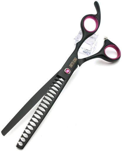 7.0 Inches Professional Dog Grooming Scissors Set Straight & Thinning & Curved & Chunkers 4Pcs in 1 Set (With Comb)4
