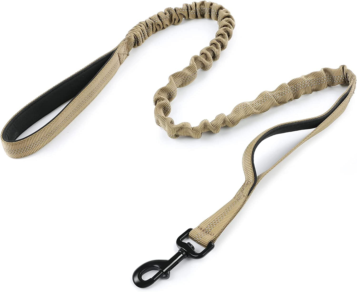rabbitgoo-tactical-dog-leash-heavy-duty-training-bungee-lead-military-leash-with-2-padded-control-handles-for-medium-large-dogs-no-pull-for-shock-absorption-reflective-black-5-2ft