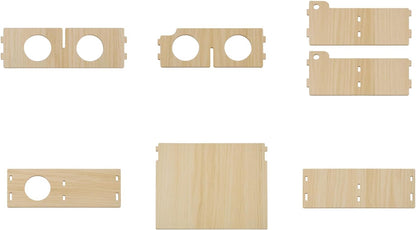 Multi-Chamber Wooden Hamster Hideout & Tunnel - Durable, Ventilated Natural Wood Cage Accessories for Dwarf, Syrian Hamsters and Small Pets4