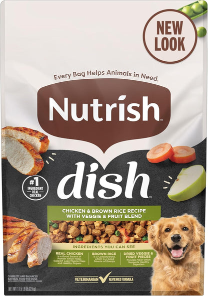 Nutrish Dish Chicken & Brown Rice Recipe with Veggie & Fruit Blend Dry Dog Food, 3.75 Lb. Bag (Rachael Ray)10