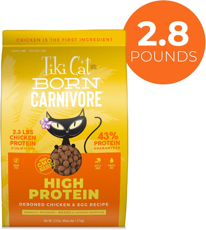 Tiki Cat Born Carnivore High Protein Dry Cat Food, Deboned Chicken & Egg, 2.8 Lbs. Bag2