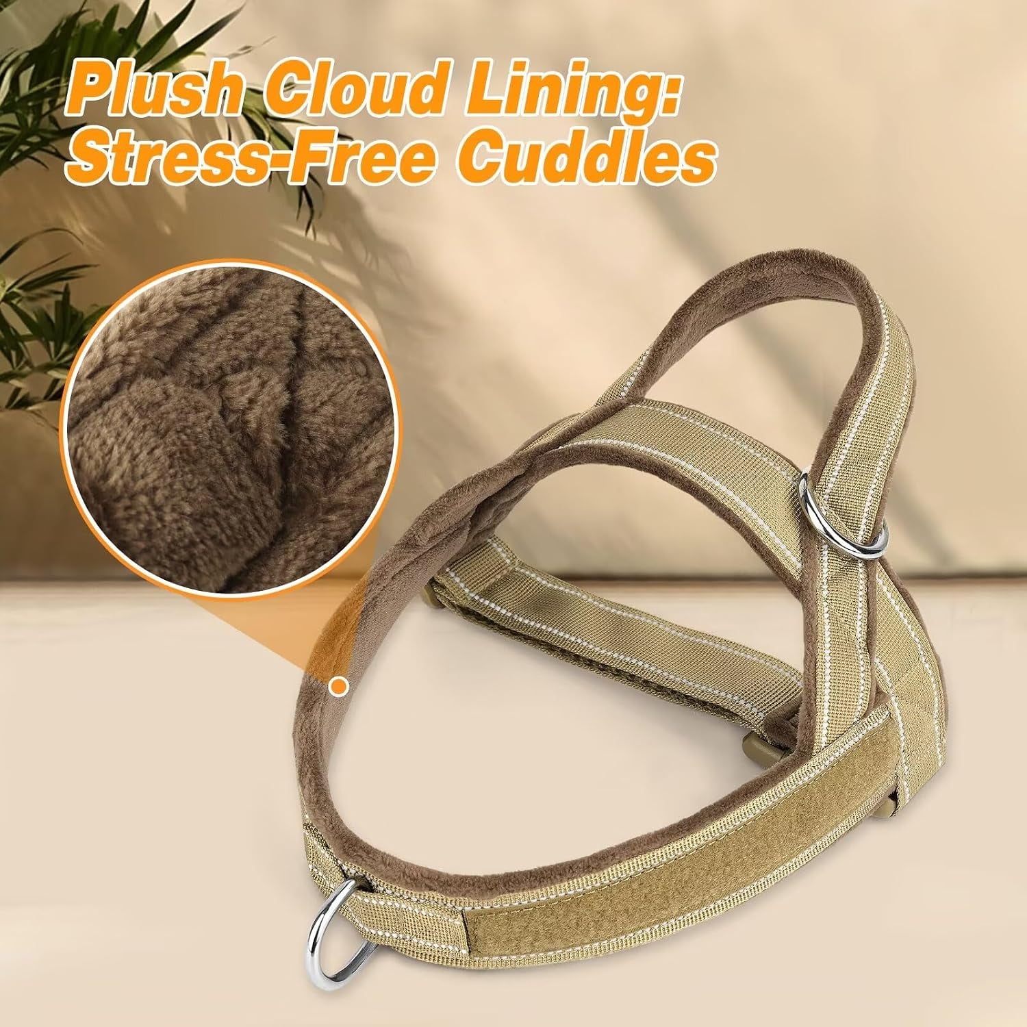 forestpaw-no-pull-dog-harness-with-large-handle-comfortable-l-brown-adjustable-fits-chest-26-31-50-80-lbs-slip-on-quick-release-easy-control-soft-padded-for-medium-large-dogs-walking-training