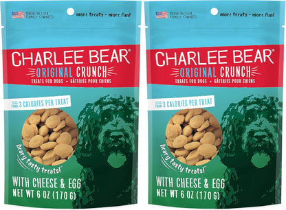 Charlee Bear Dog Training Treats, Cheese & Egg Recipe, Low Calorie (Under 3 Calories), Limited Ingredient Crunchy Dog Treats, 16 Oz. Resealable Bag16
