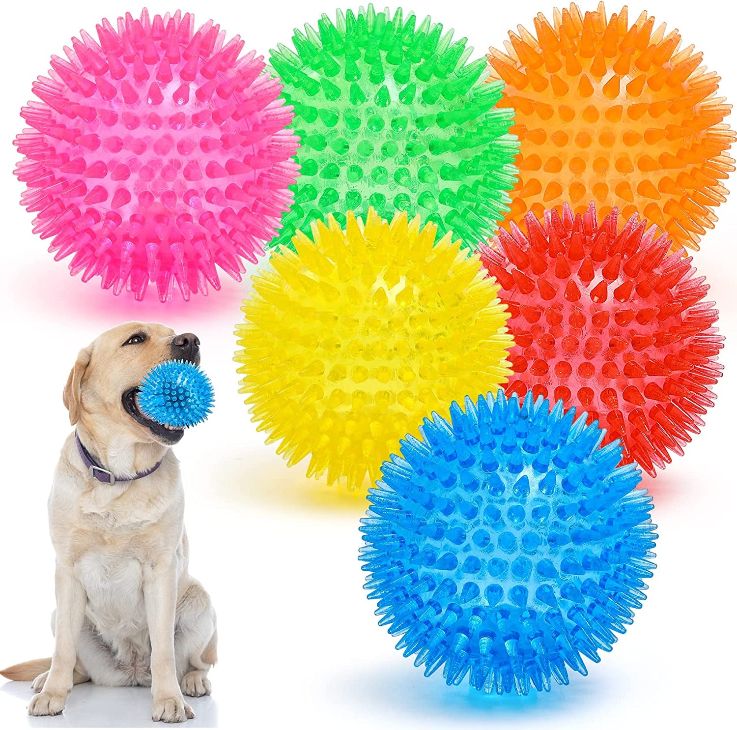 vitever-3-5-squeaky-dog-toy-balls-6-colors-puppy-chew-toys-for-teething-bpa-free-non-toxic-spikey-dog-balls-for-medium-large-small-dogs-durable-toys-for-aggressive-chewers