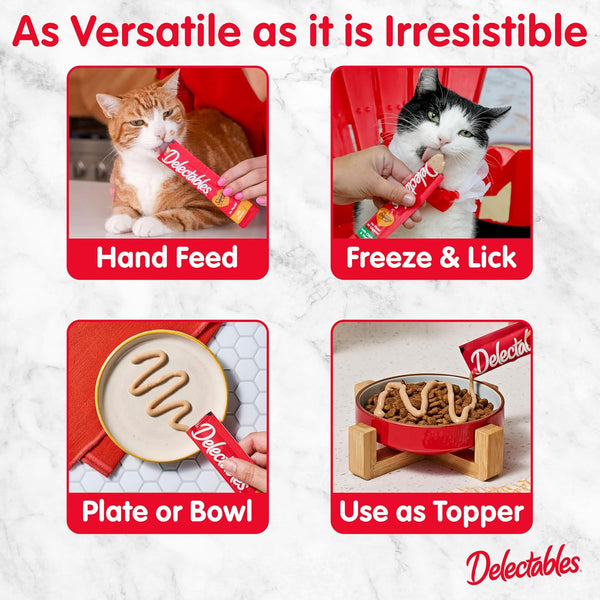 Delectables Squeeze up Creamy Squeezable Puree, Lickable Wet Cat Treats, Grain Free, No Added Fillers, No By-Products, No Added Preservatives, 0.5 Ounces Tube Chicken Flavor, 32 Tubes Total5