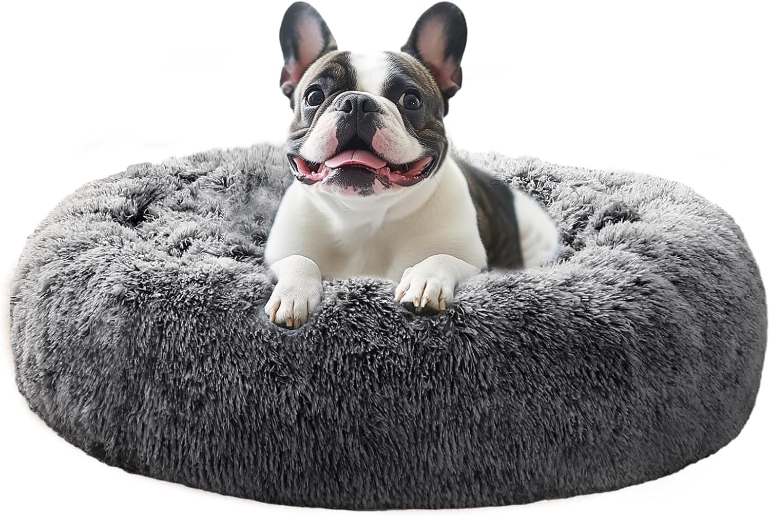 jollyvogue-small-dog-bed-calming-dog-beds-for-small-dogs-indoor-cats-20-inches-donut-washable-cat-bed-for-kittens-puppies-round-fluffy-plush-faux-fur-pet-bedssmoke-grey