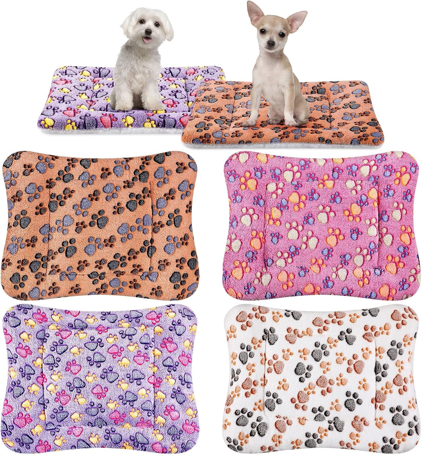 tuanse-4-pack-ultra-soft-dog-cat-bed-mat-small-animal-guinea-pig-bed-with-cute-print-reversible-fleece-dog-crate-kennel-pad-cozy-washable-thickened-hamster-pet-beds-mat13-x-19-inches-light-gray