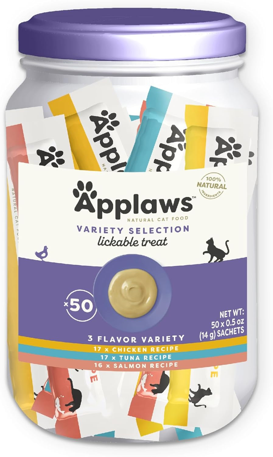 applaws-fish-puree-lickable-cat-treats-24-pack-0-5-oz-sachets-100-natural-high-quality-protein-limited-ingredient-grain-free-creamy-squeeze-up-treats