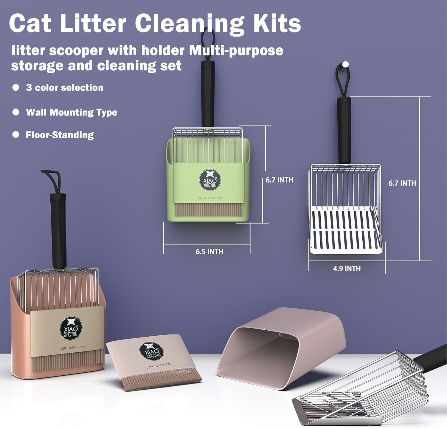 cat-litter-scooper-with-holder-metal-litter-scoop-includes-portable-small-broom-and-dustpan-set-heavy-duty-stainless-steel-litter-scoop-with-coarse-and-fine-grid-quick-sift-and-easy-clean