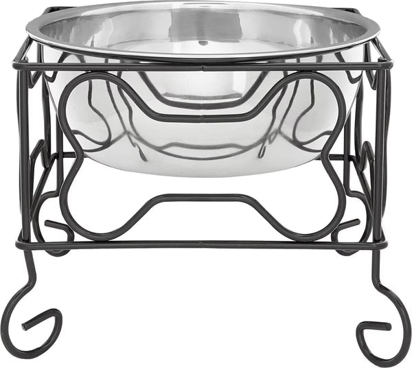 YML Wrought Iron Stand with Stainless Steel Dog Bowl, Large6