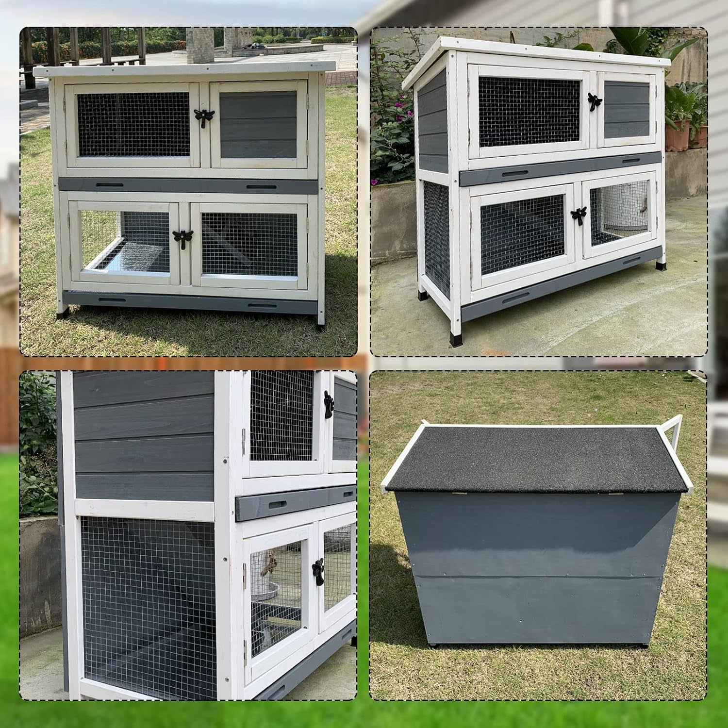 2-story-solid-wood-rabbit-bunny-hutch-with-2-large-main-rooms-indoor-outdoor-rabbit-house-guinea-pig-cage-pet-house-for-small-animals-with-ventilation-door-removable-tray-waterproof-roof-grey