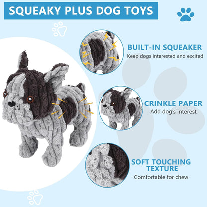 Letsmeet Squeaky Plush Dog Toy for Puppies, Small and Medium Dogs, Interactive Crinkle Stuffed Animal for Teething and Boredom, Soft Chew Toy to Keep Them Busy2
