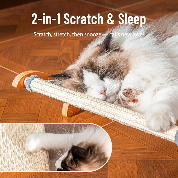 JUNSPOW Sisal Cat Scratcher Bed for Indoor Large Cats Lounger & Sleep | Cat Supplies Pet Supplies Whole Wash Stable & Breathable Easy Assembly Indoors Outdoors, 16.9 in X 16.9 in X 9.5 In4