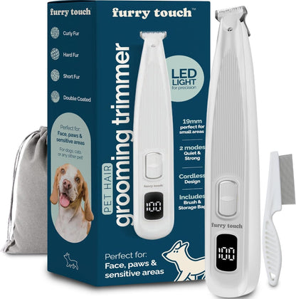 Dog Paw Trimmer - Electric Cordless Pet Clippers for Dogs & Cats - Quiet Dual-Speed Groomer with Pet-Safe Blade for Feet, Ears, Face - USB-C Rechargeable - with Travel Bag, Comb & Brush1